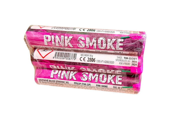 RUŽOVÁ DYMOVNICA PINK SMOKE 3 KS
