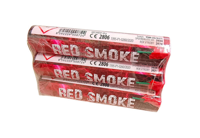 ČERVENÁ DYMOVNICA RED SMOKE 3 KS